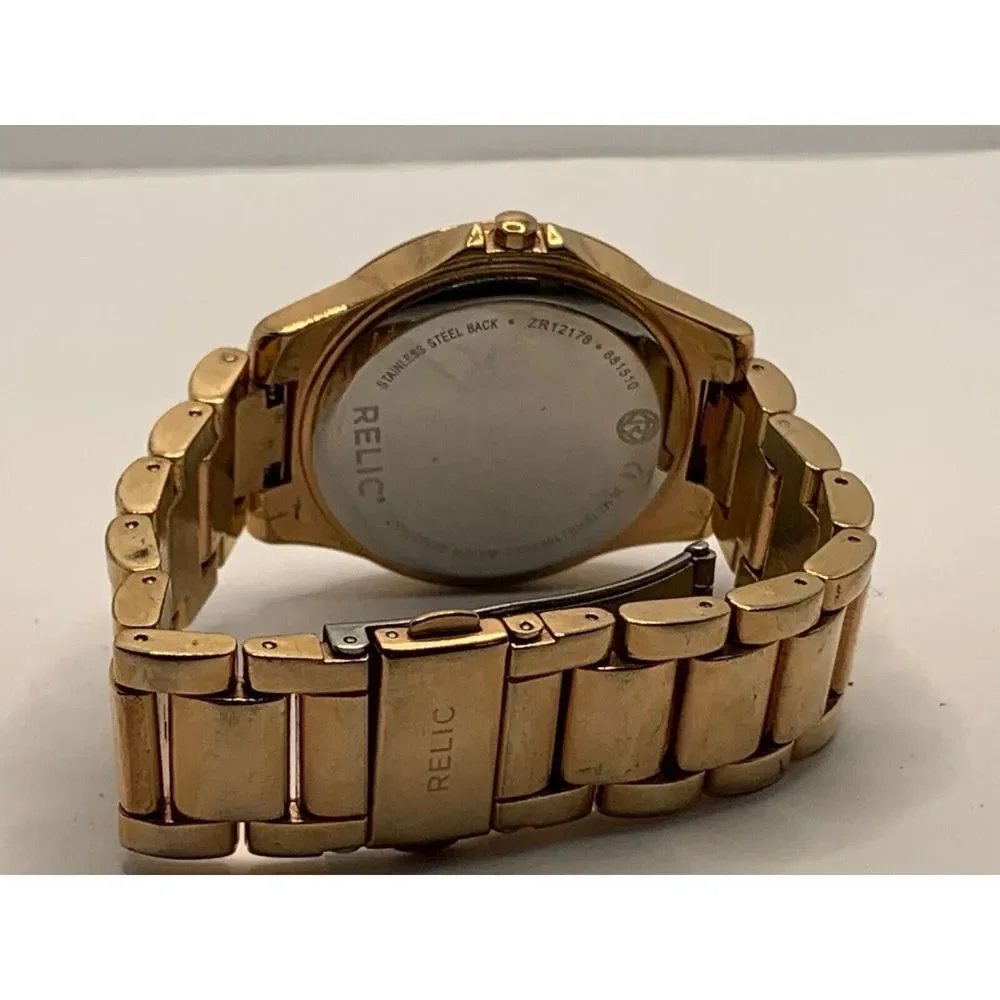 Relic ZR12178 Women's Stainless Steel Analog Rose Gold Dial Quartz Watch JD327
